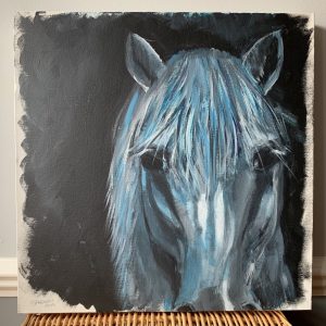 Blue Horse Head - CJF634 by Carolyn Freeman