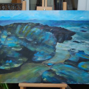 Cornwall Coast Blue Rocks - CJF630 by Carolyn Freeman