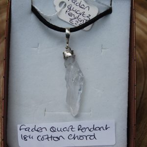 Faden Quartz Pendant on 18" cotton chord necklace - CJF219