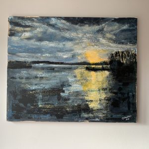 CJF2224 - Sunset on Fleet Pond by Carolyn Freeman