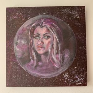 Purple Moon Portrait - CJF2245 by Carolyn Freeman