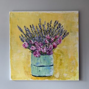 Roses & Lavender - CJF2239 by Carolyn Freeman